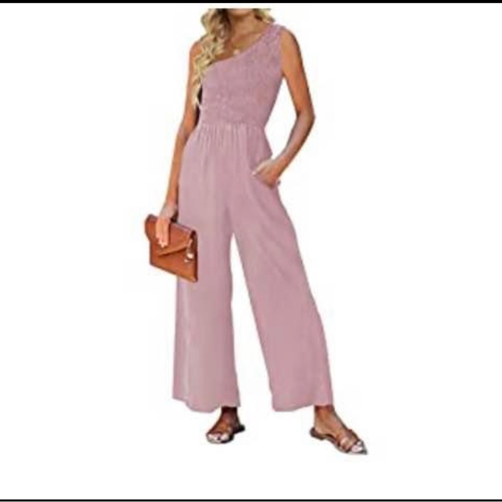 Pink One Shoulder Jumpsuit